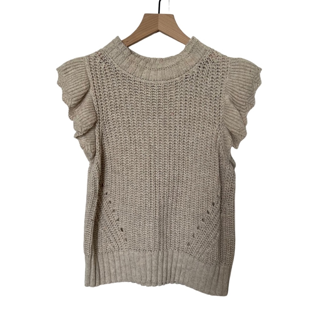 Ruffle Knit Sweater Top | Small
